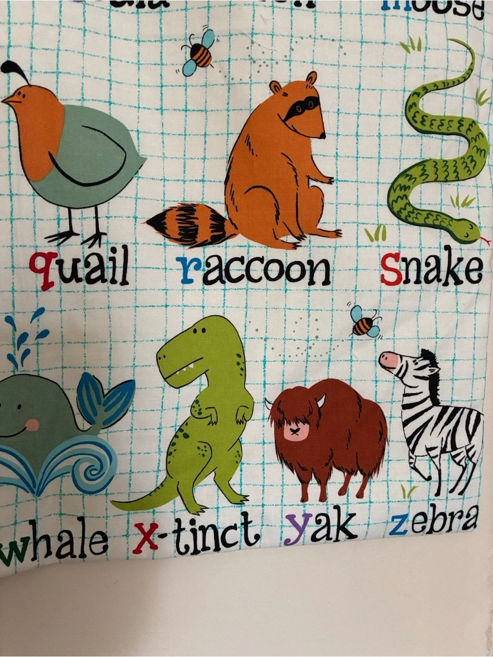 ABC ANIMALS FABRIC CHART